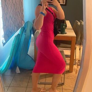 Hot Pink Midi Dress